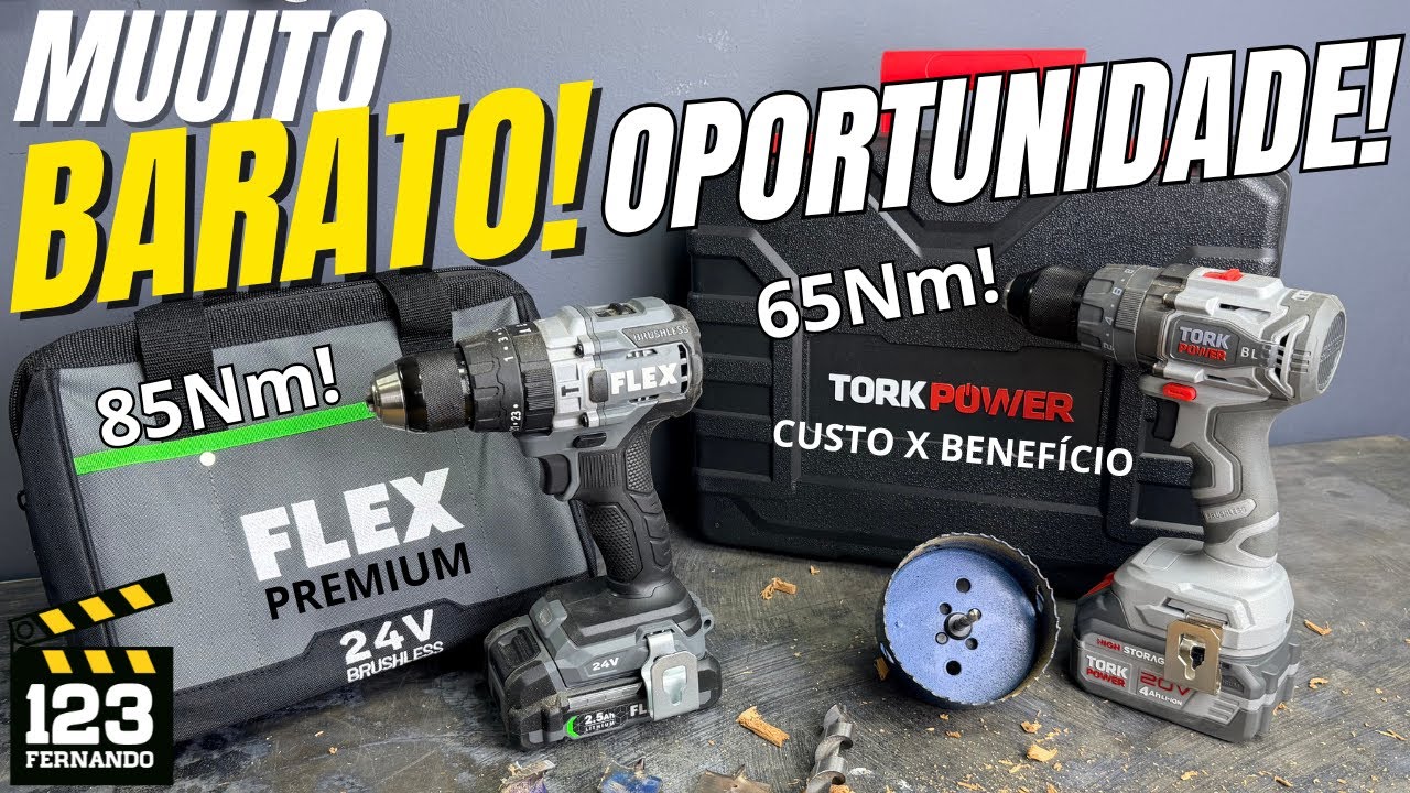 IMPERDÍVEL! AS MELHORES FURADEIRAS PELO MENOR PREÇO! PARAFUSADEIRA PREMIUM FLEX E TORK POWER