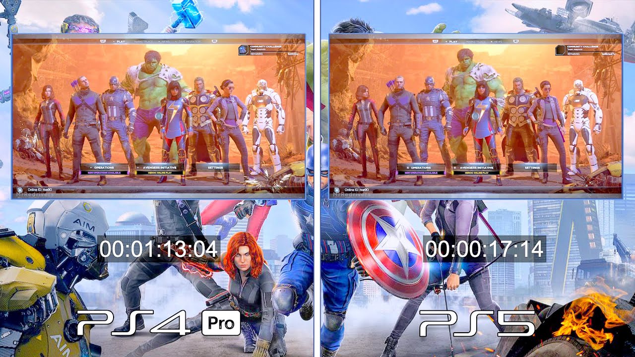 Marvel's Avengers - PS4 Pro vs PS5 Load Time Comparison