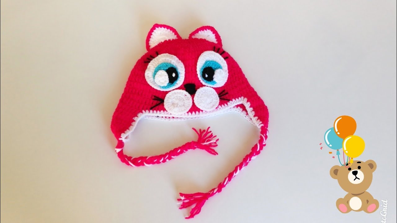 Kedi Figürlü Bebek Şapkası/Beresi🌸🌸💝
