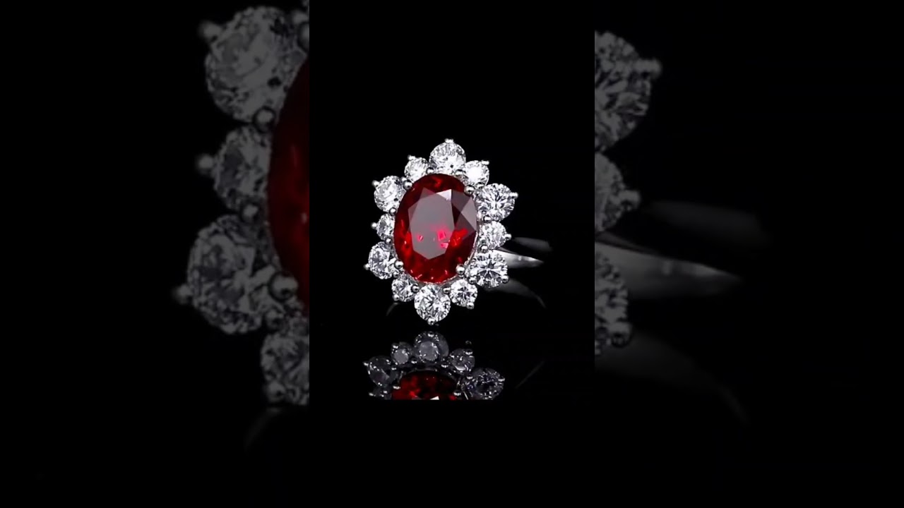 Ruby Sapphire Gemstone Diamond Fine Jewelry Wedding Engagement Ring Luxury 