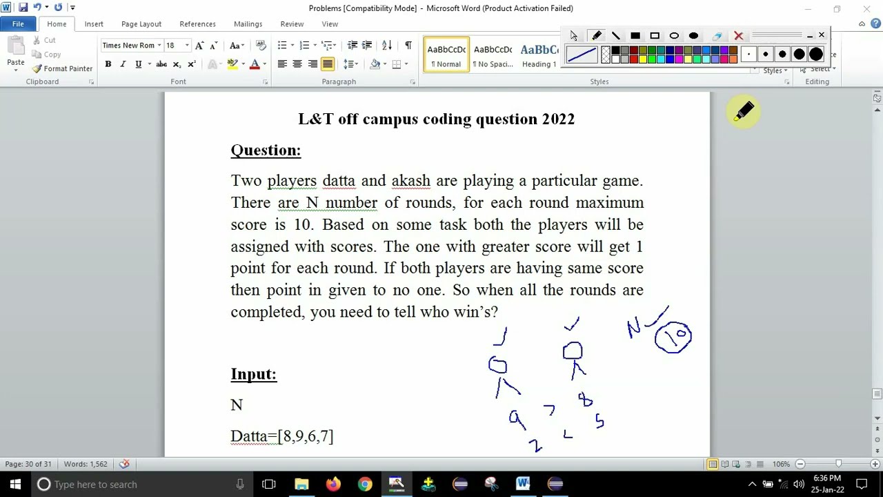 L&T off campus coding question on arrays solved completely. L&T off campus interview questions