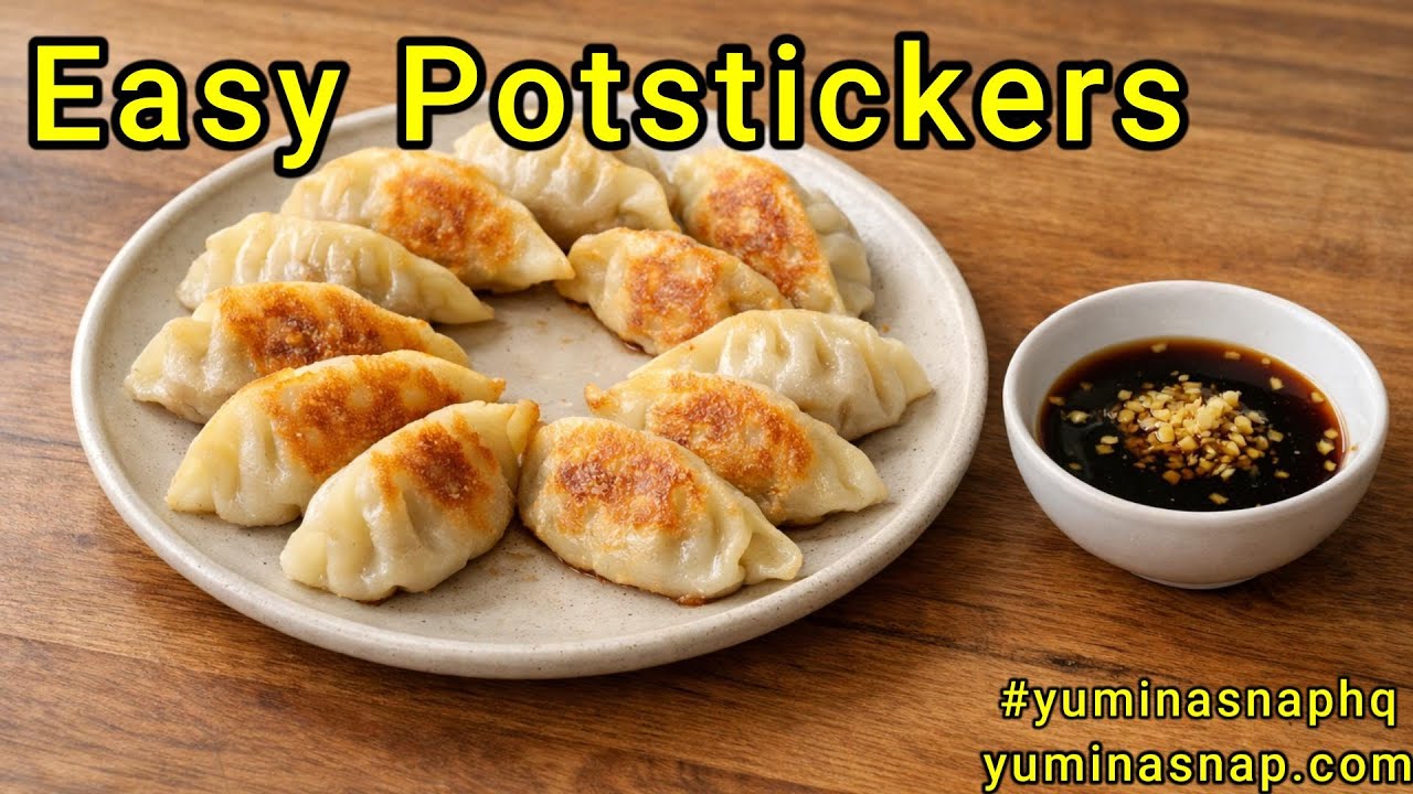 Easy Potstickers |Crispy Homemade Dumplings with Ginger Garlic Dipping Sauce