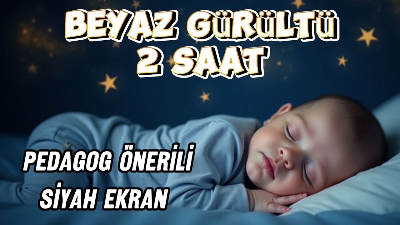 2 Saat Beyaz Gürültü (White Noise)  | Pedagog Önerili Siyah Ekran Bebek Uyku Sesi (Reklamsız)