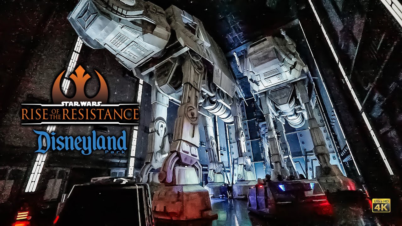 Star Wars Rise of the Resistance On Ride Low Light 4K POV with Queue Disneyland 2024 02 01