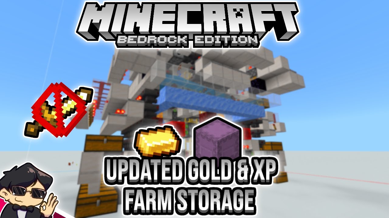 Updated Bulk Storage For My Gold & XP Farm Minecraft Bedrock Tutorial 1.17 Caves & Cliffs