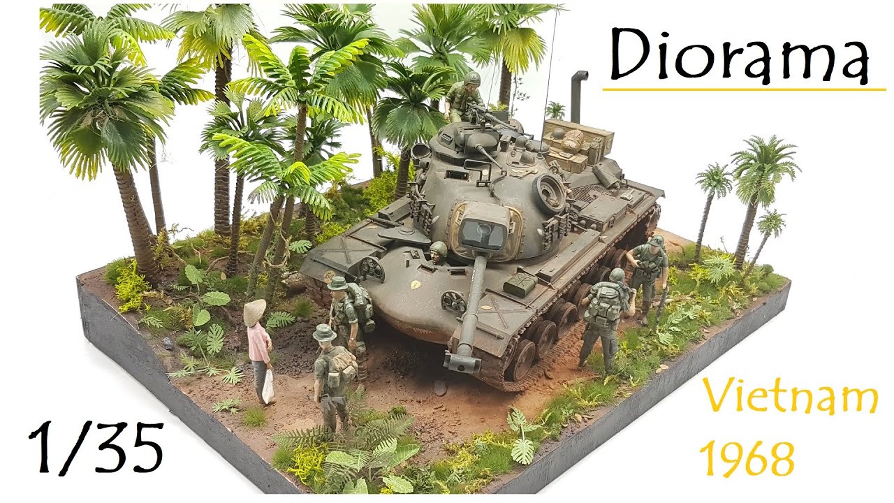 Vietnam War Diorama 1/35 - Vietnam Krieg Diorama  1968 - completely built  / komplett gebaut