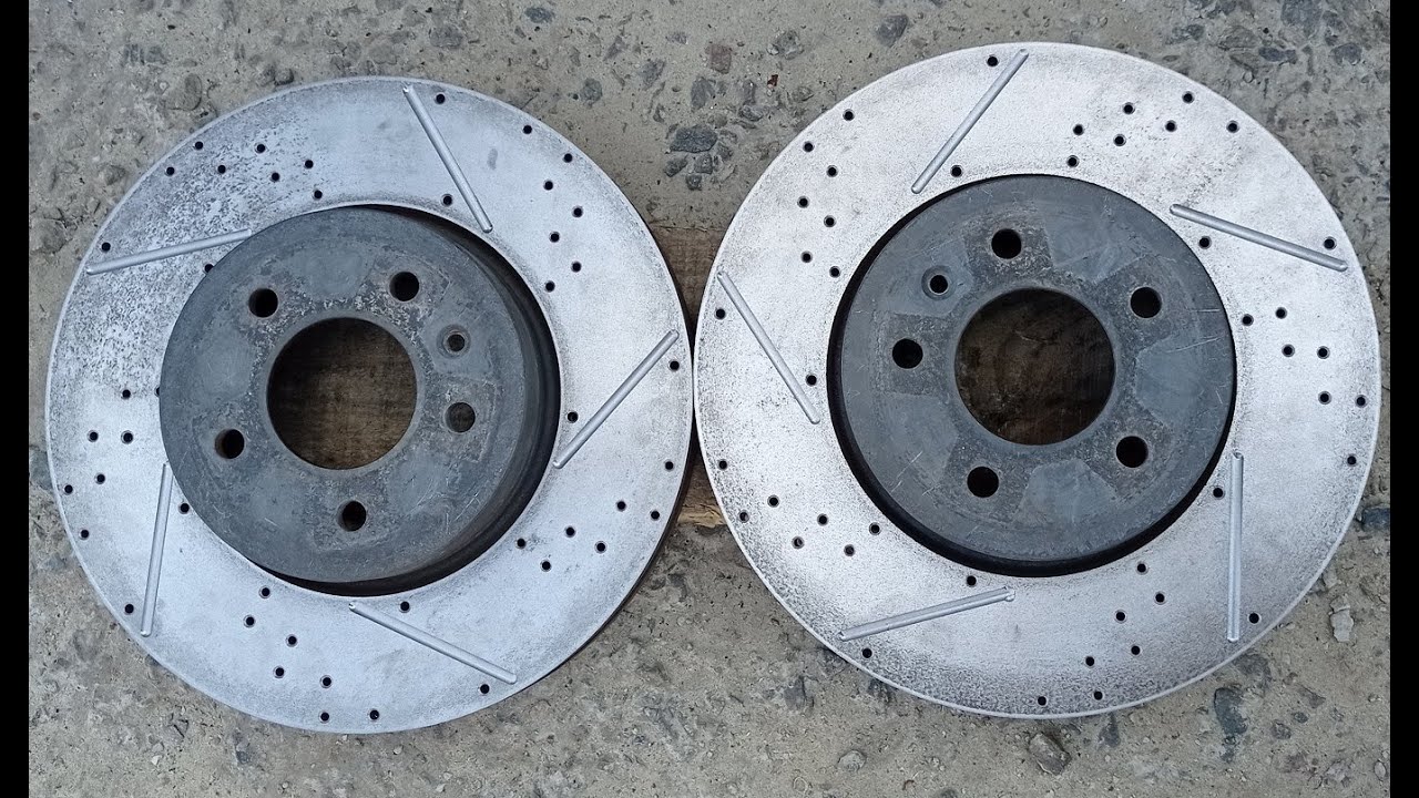 Turning punching slotting brake discs. (ENG SUB)