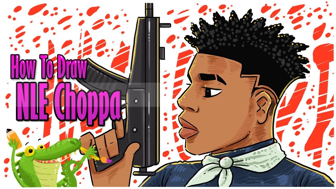 how to draw NLE choppa Shotta flow Step by step