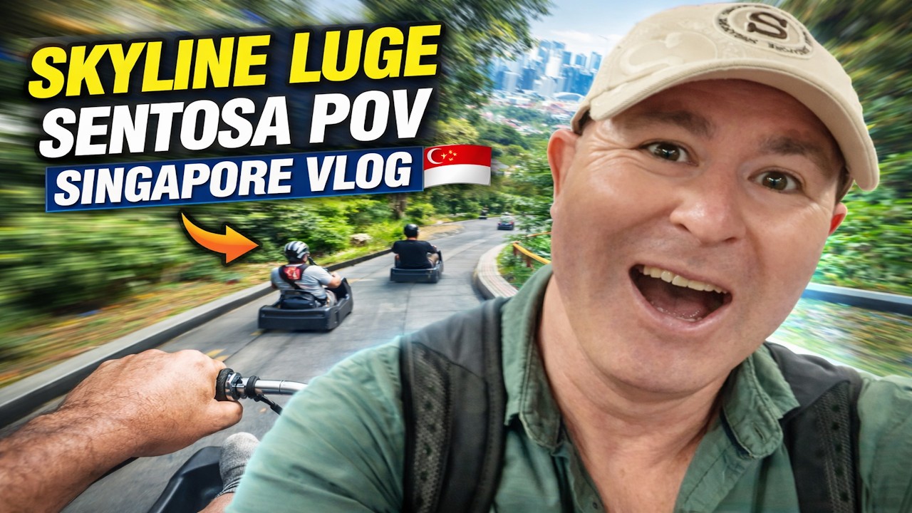 Singapore Skyline Luge ride POV on Sentosa island Travel Vlog