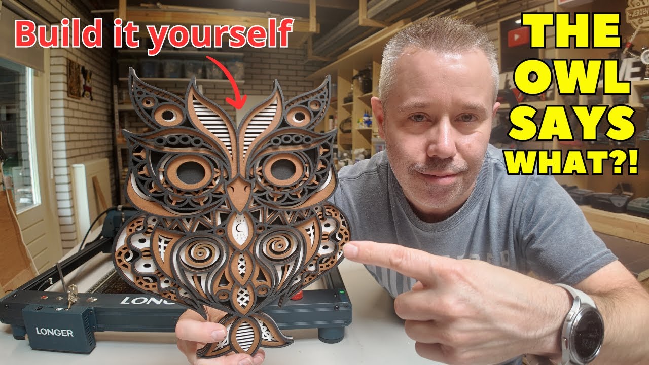 СОВА ВЕРНУЛАСЬ! | Longer B1 40 Вт | Художественная работа | #longer #diy #laser #lasercutter #las...