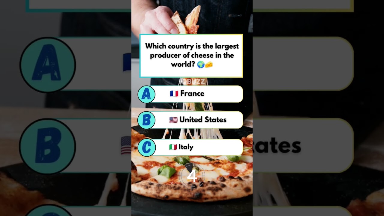 Only 1% USA people Know This Food Fact 🧀World Food Quiz 🌍 | Biggest Cheese Producer