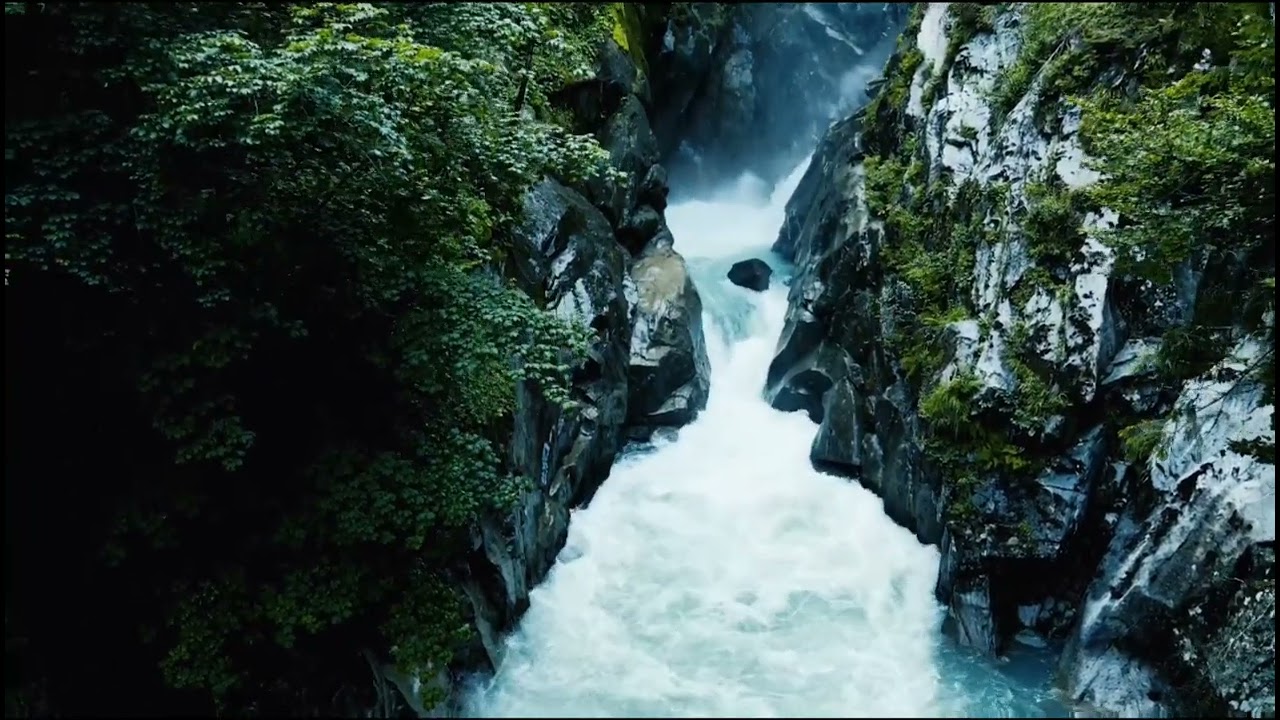 nuture forest 4 k , beutiful music and rain water 💦