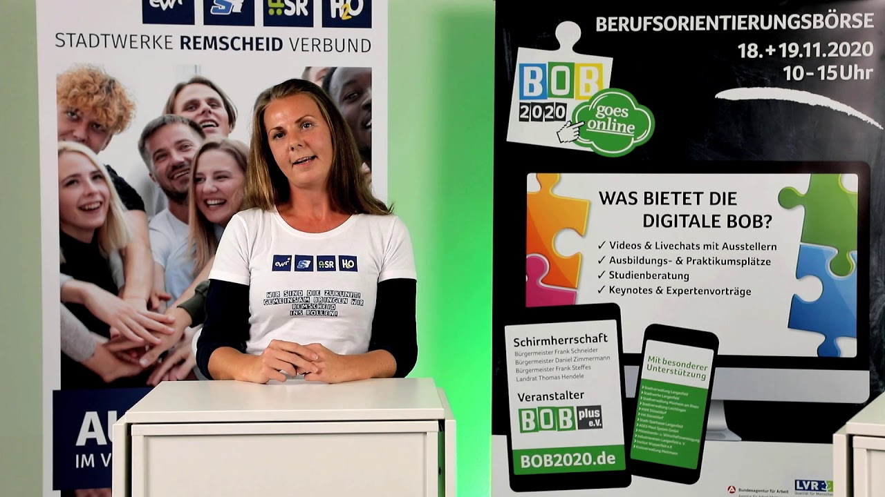 Stadtwerke Remscheid Unternehmensverbund | Begr&uuml;&szlig;ungsvideo zur BOB 2020 online Messe