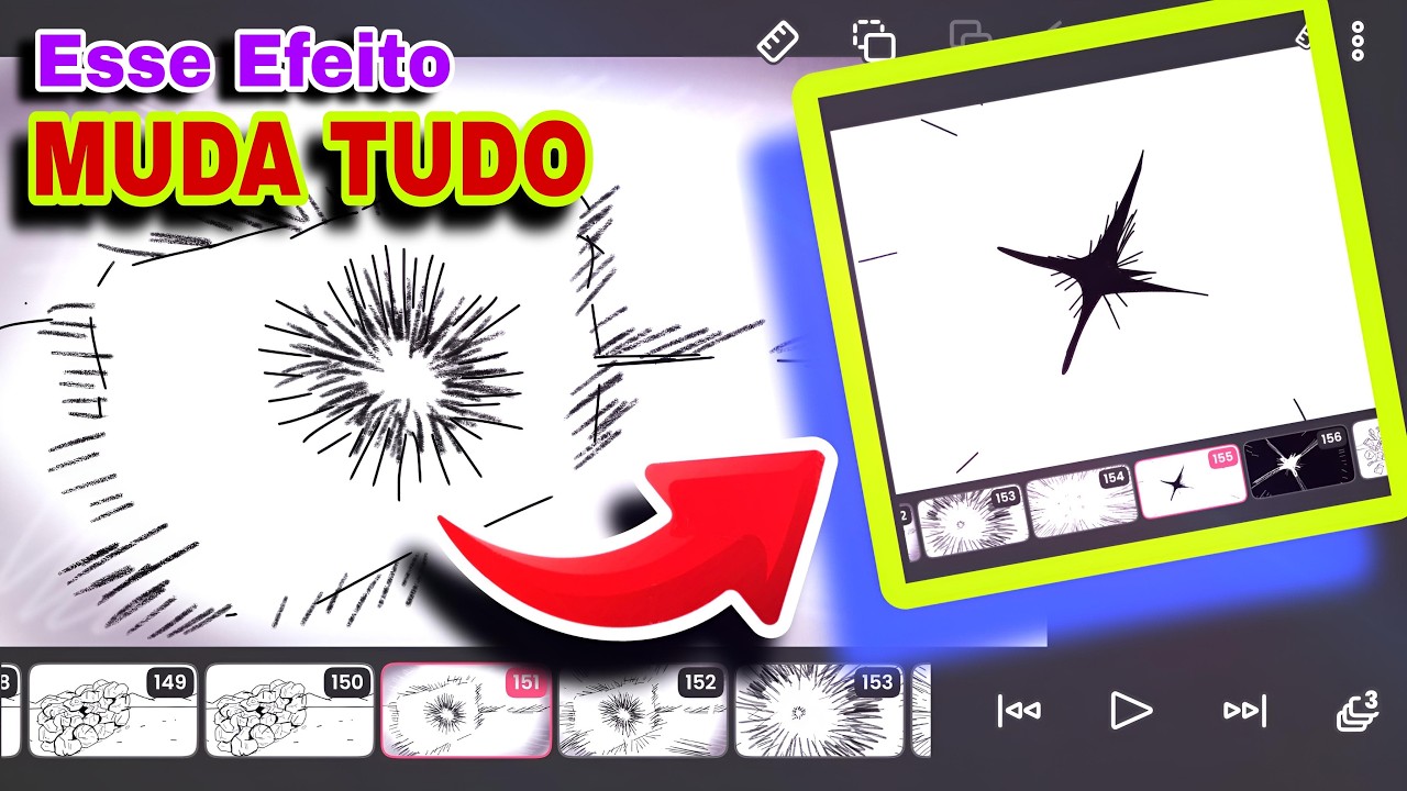 IMPACT FRAME - Como fazer IMPACT FRAME no Flipaclip - Como Fazer impact frame - flipaclip Pt 5