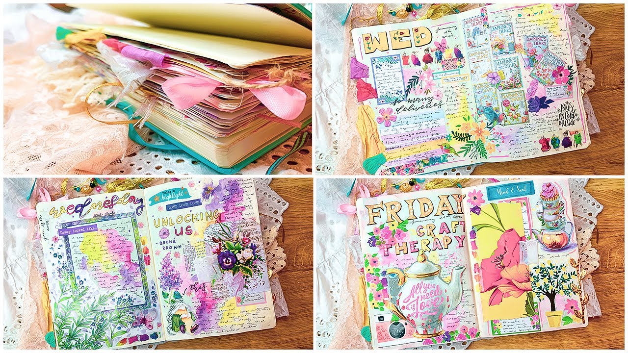 CREATIVE DAILY JOURNAL Flip Through! ✨ How I Journal, Collage and Use My Daily Journal