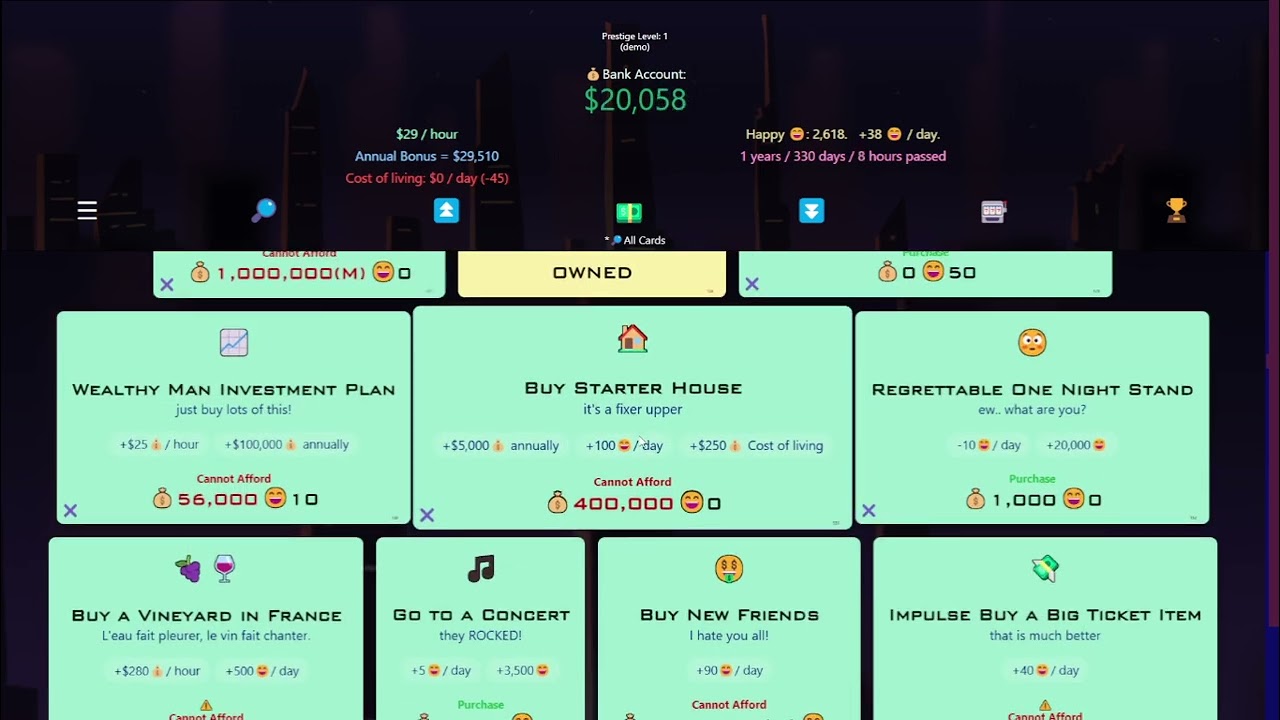 Idle Trillionaire [idle life sim and money-hoarding game]