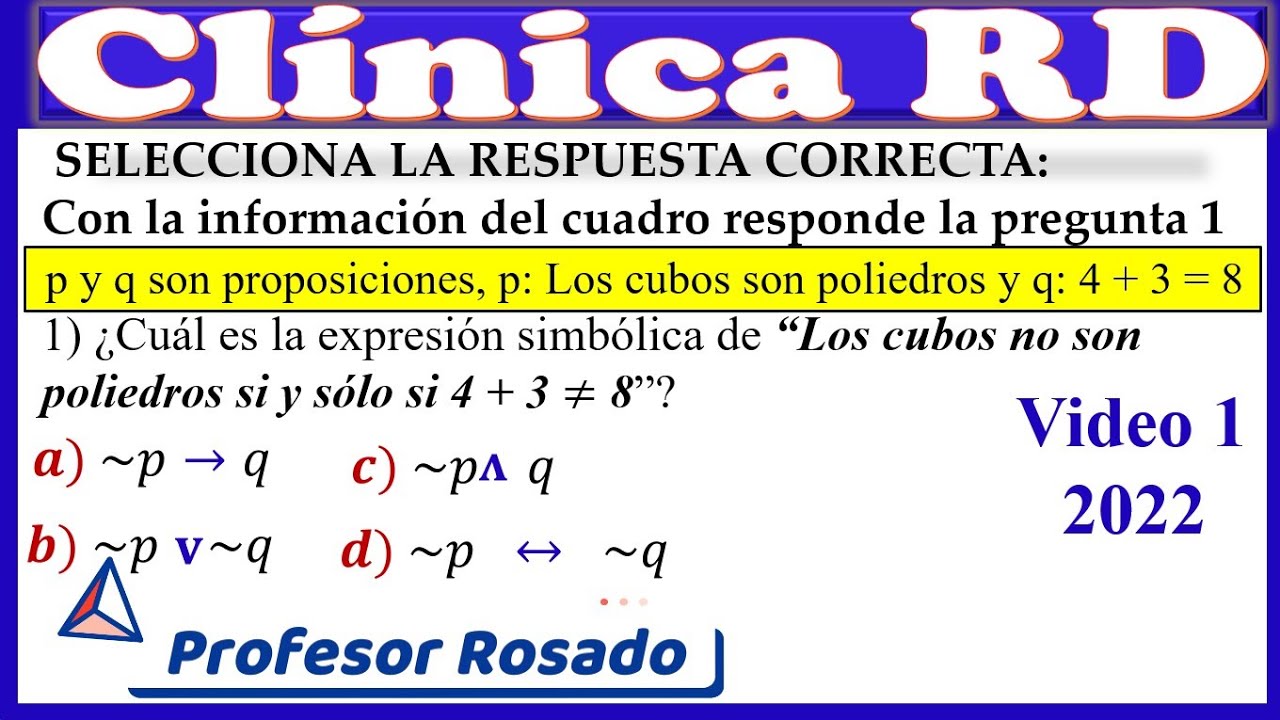 CLÍNICA PRUEBAS NACIONALES |Matemática| Video 1 | 2022 RD