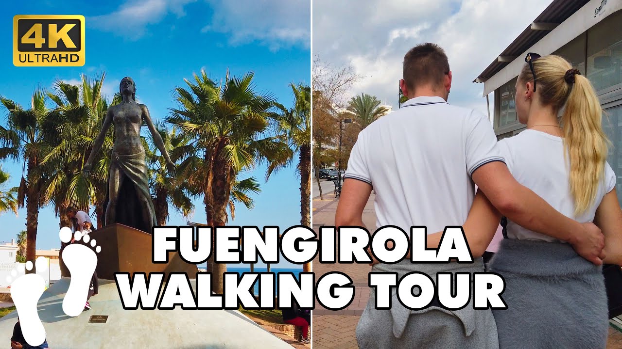 FUENGIROLA Spain Costa del Sol Promenade&Town ► Walking Tour 4K ►