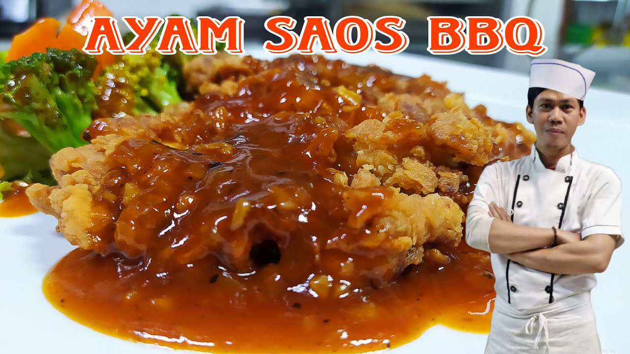 Ayam goreng crispy dengan saos BBQ | style restaurant || ala nanang kitchen