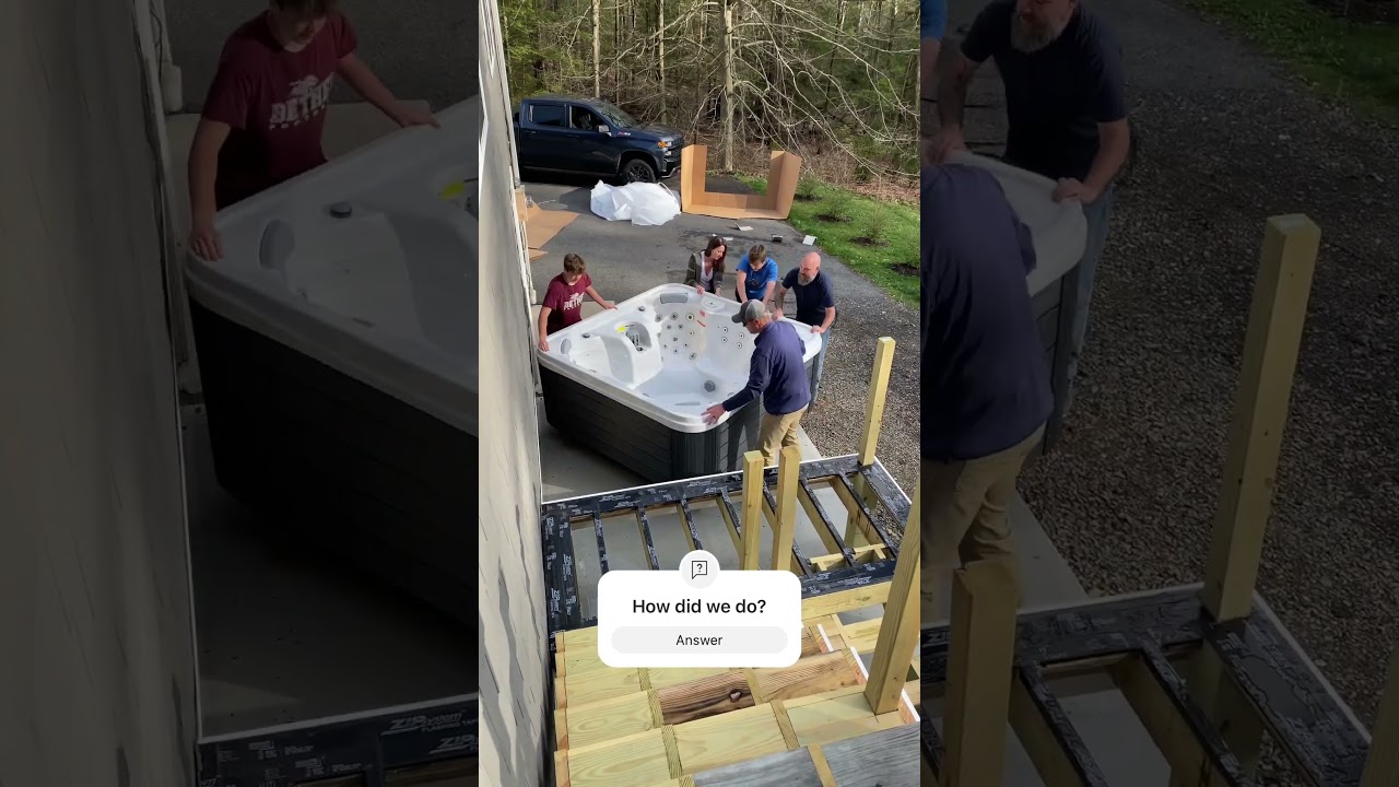 Before and After Deck Transformation with Hot Tub installation #outdoorliving  #beforeandafter