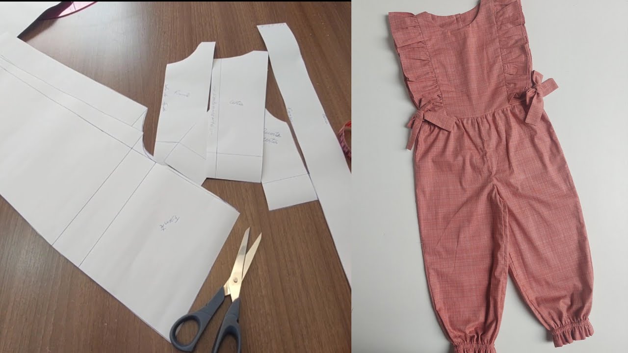 COMO FAZER A MODELAGEM MACACÃO INFANTIL COM DETALHES DE RECORTES E FRANZIDO #modelagem