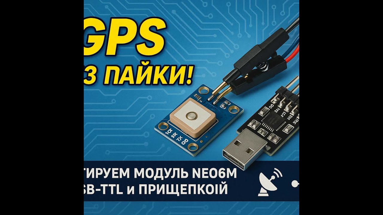 🎥 Тестирование GPS-модуля GY-GPSV3-NEO6M с помощью USB-TTL адаптера и прищепки