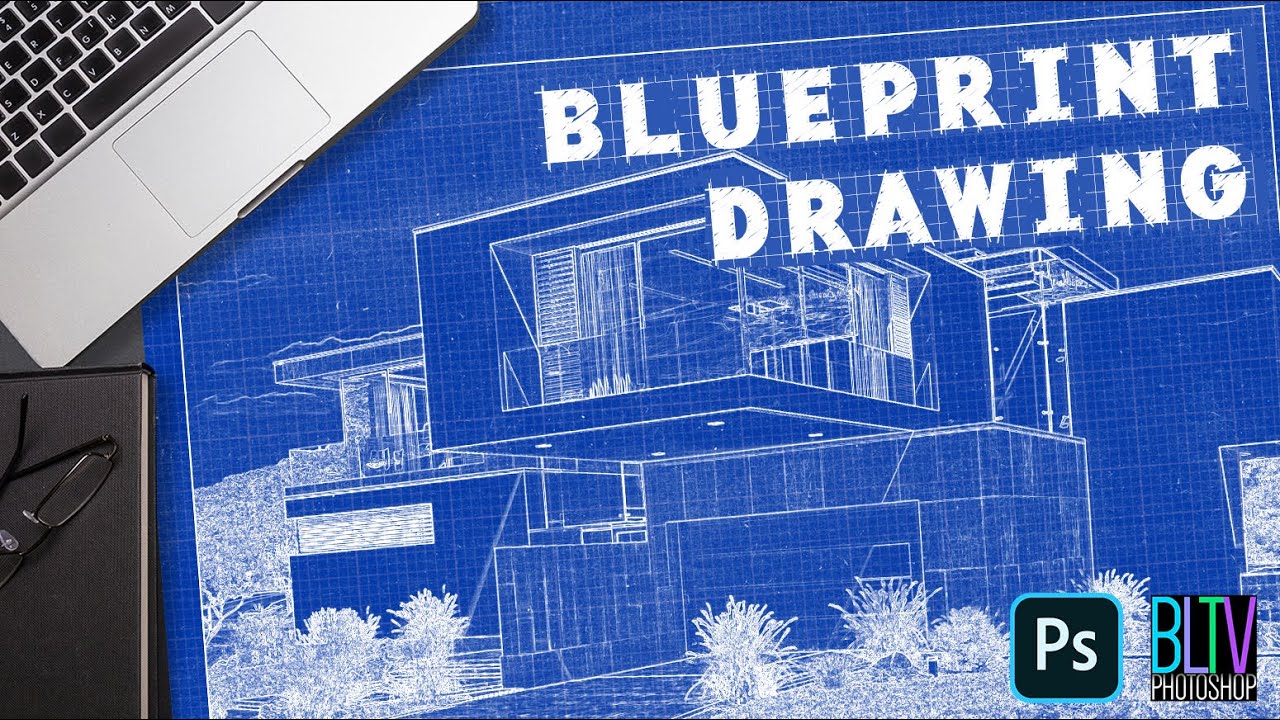 Photoshop: Create the Look of BLUEPRINT Drawings from PHOTOS.