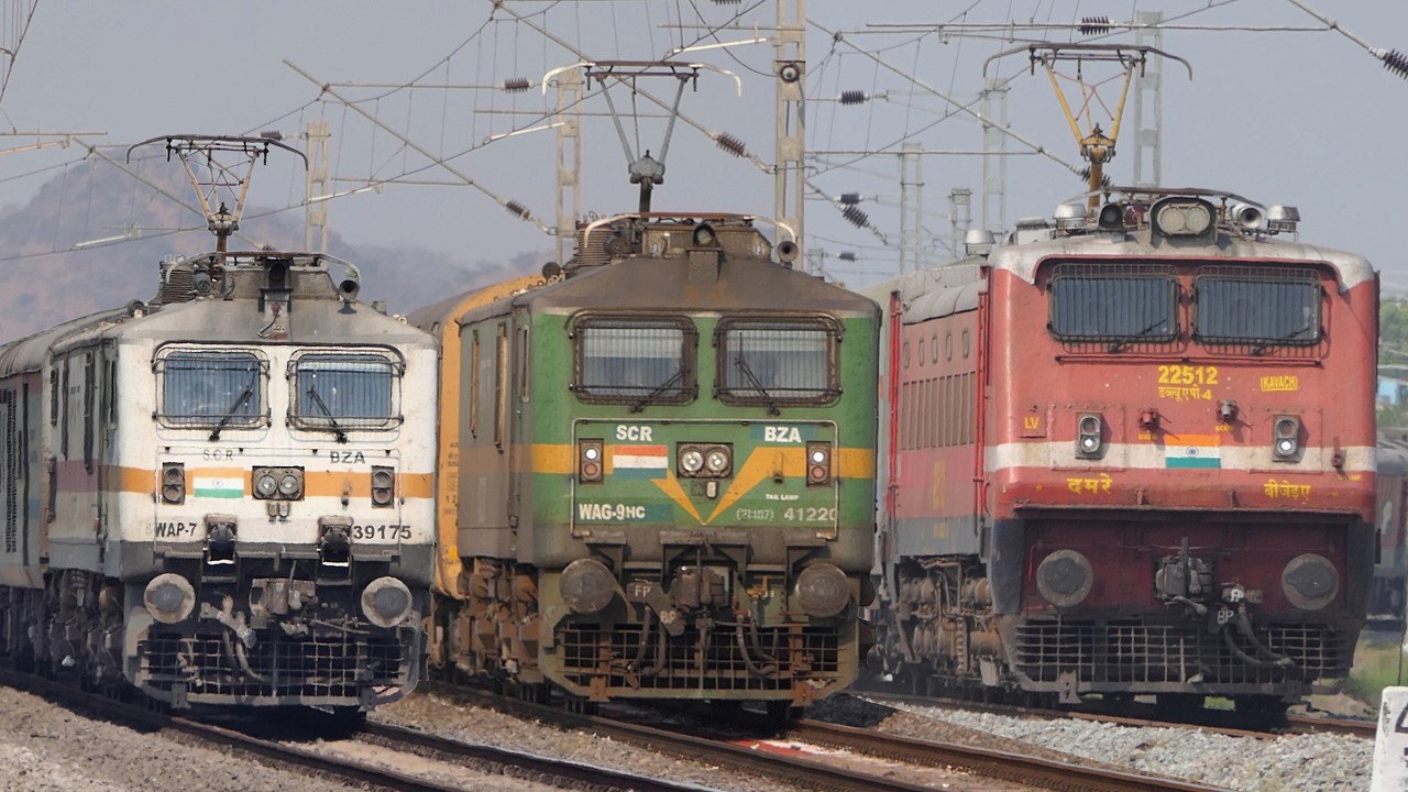 45 Years of Vijayawada ELECTRIC LOCO SHED | WDM3F + WAP7 + WAP4 + WAG9 + WAG7 | Indian Railways