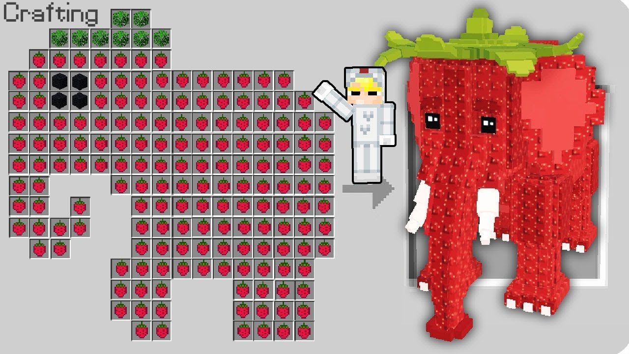Cách Tô Gà Chế Tạo Strawberry Elephant Trong Minecraft!