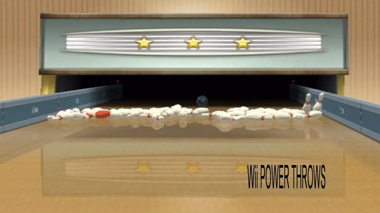 Wii Sports Bowling  -  SLO MO Power Throw Frame 10 Strike.........wild !