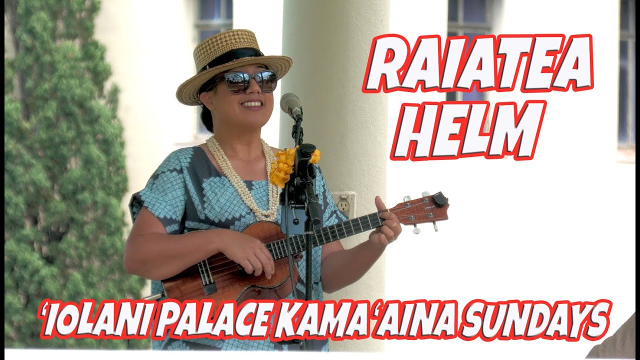 Raiatea Helm, Bobby Ingano, and Joseph Zayac at Iolani Palace Kama'aina Sunday May 12, 2024