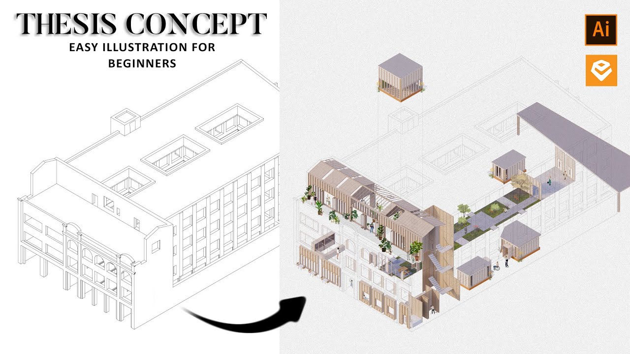 Concept Diagram Architecture illustration [Enscape & illustrator] + Giveaway