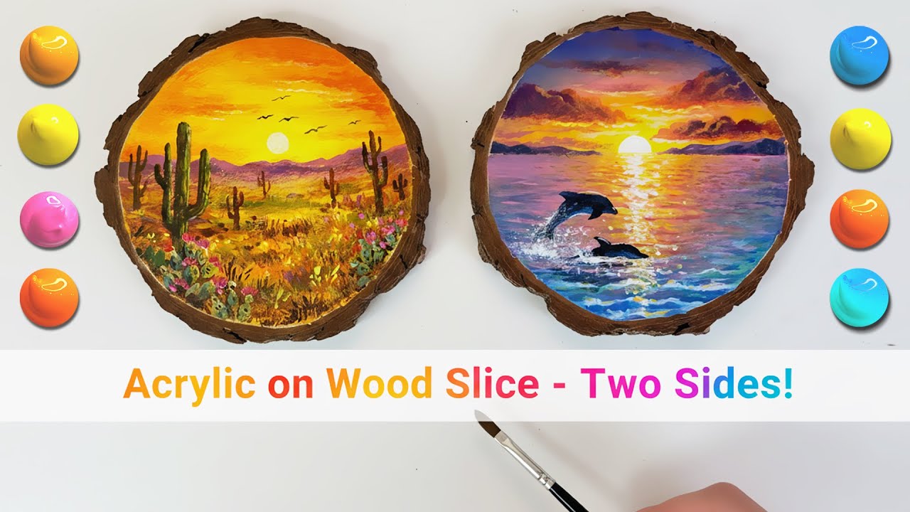 Hot & Cool / Desert & Ocean Acrylic Painting / Wow Art