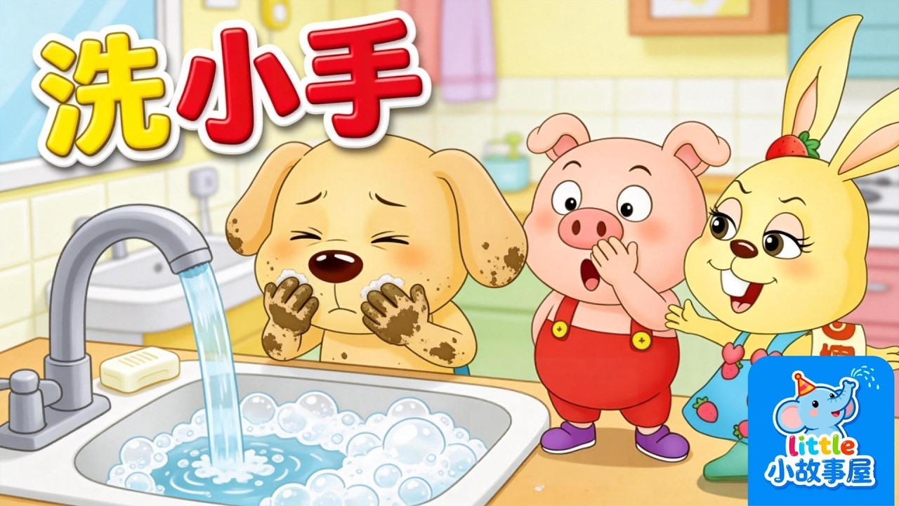 丁當狗不洗手？！ 朋友都跑了 | Learn to Wash Hands | 兒童好習慣故事 | Little Story House