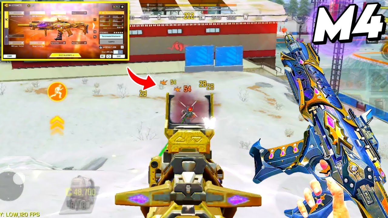 54 DAMAGE PER BULLET 🤯 NO RECOIL + HIGH DAMAGE | BEST M4 GUNSMITH CODM BR 