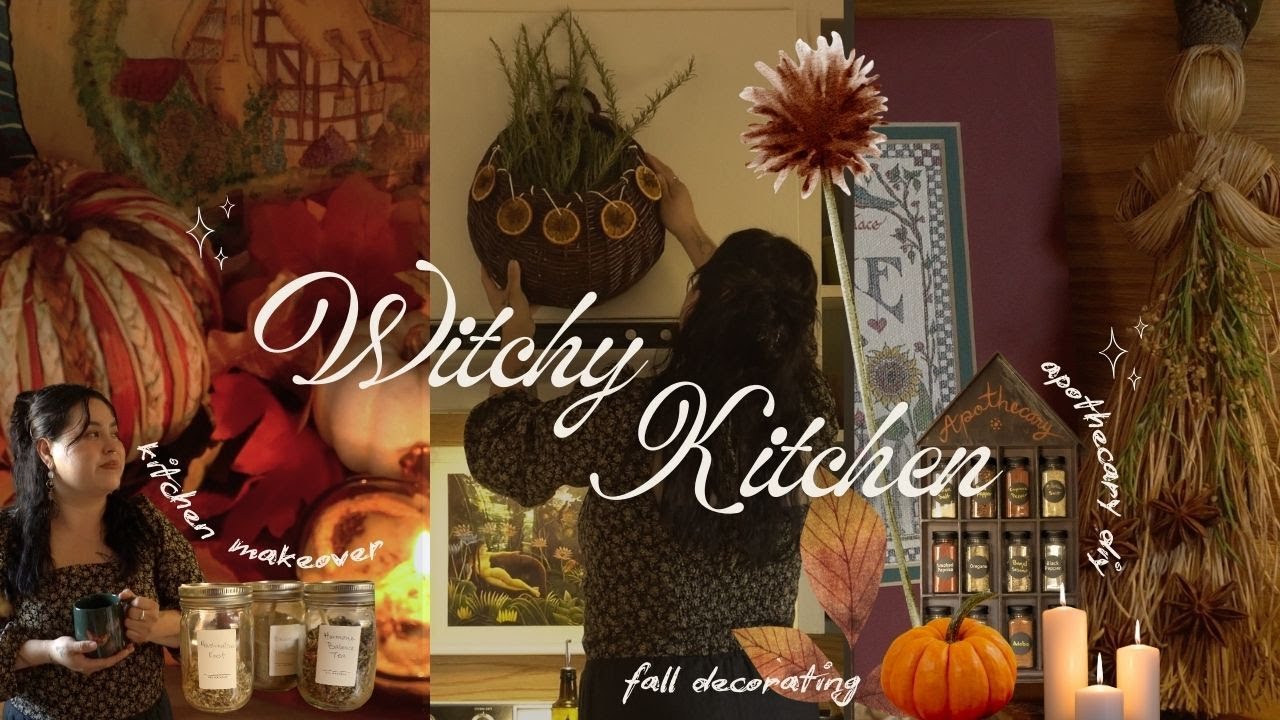 Witchy Fall Decorating 🍂 Kitchen Makeover, Decorating for Fall, Practical Magic Inspired