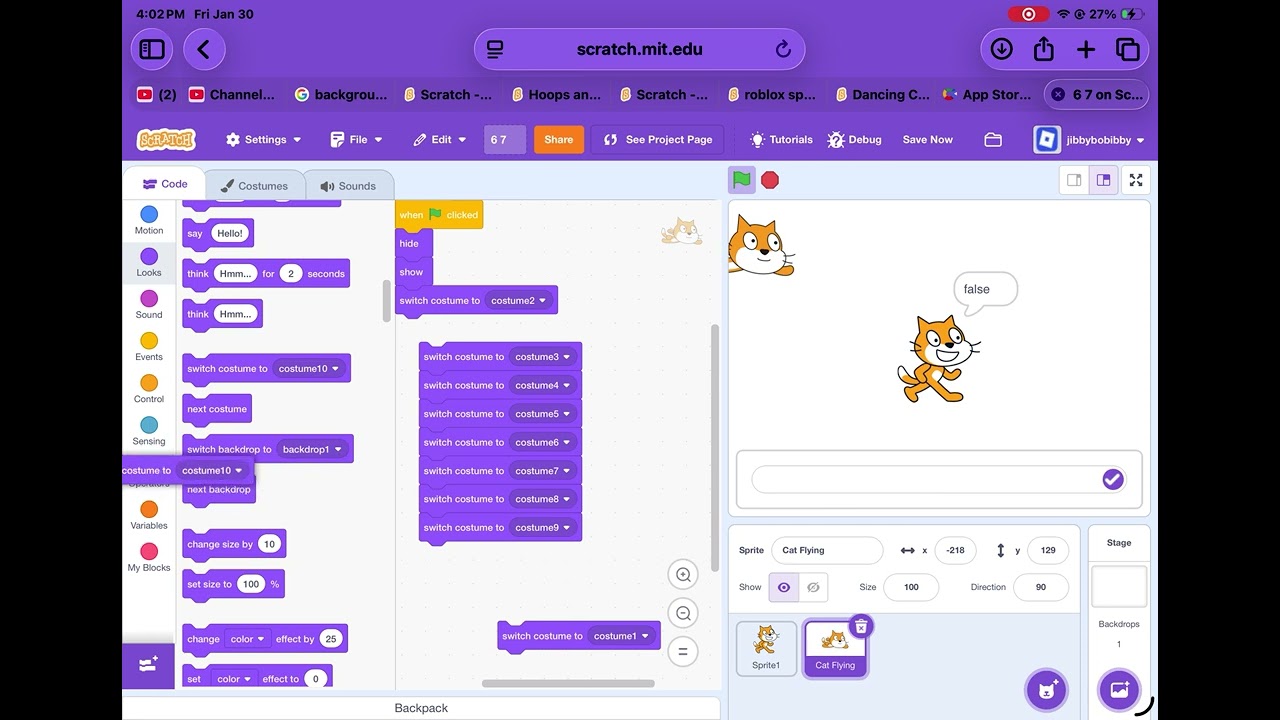 How make 6 7 in scratch 