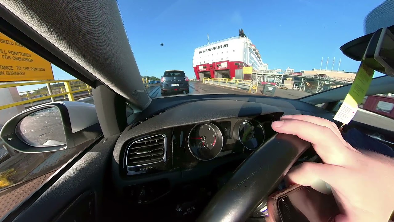 Driving into the VIKING LINE AMORELLA ship with my car - INSTA 360x2