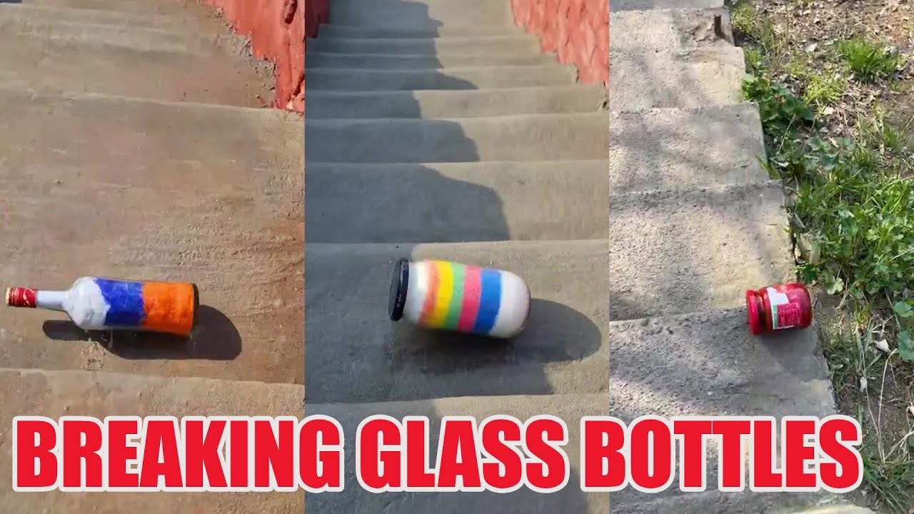 Breaking Glass Bottles and Balloon Drops 🔥 Crushing Crunchy & Soft Things #asmr #satisfying