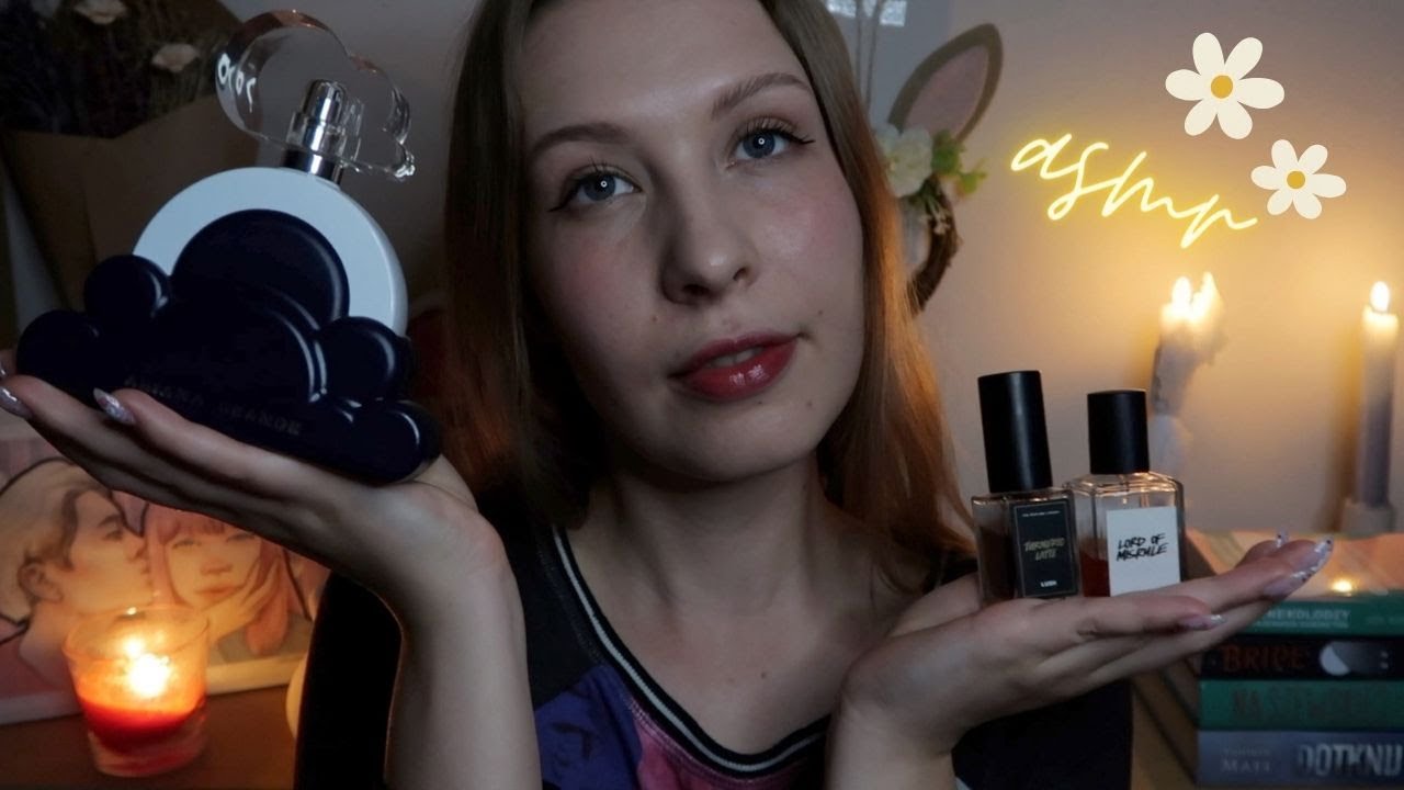 ASMR moja kolekcja perfum🍦(liquid sounds, glass tapping)
