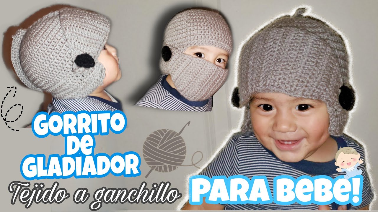 GORRO TEJIDO para bebe (gladiador) FACIL Y RAPIDO Hecho a Mano/Ady Alonso