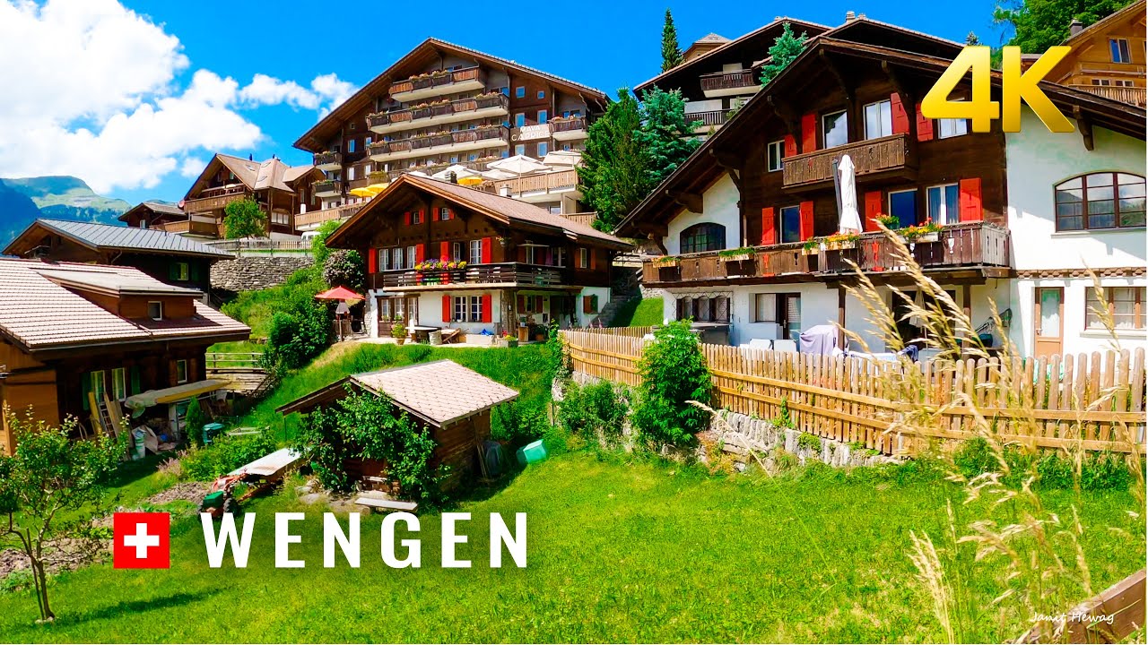Wengen Switzerland, a paradise above Lauterbrunnen Valley, picture postcard mountain village