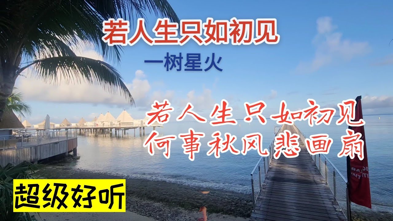 一树星火演唱《若人生只如初见》初见惊艳 再见依然。绕过所有心酸与离散，停在相视一笑的瞬间，把温柔藏满流年#用音乐诉说情感 #入心好听