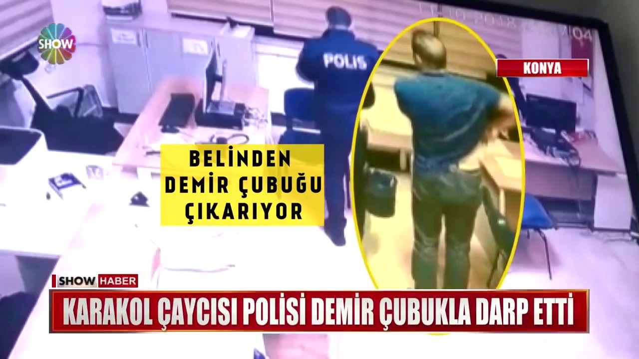 Karakol çaycısı polisi demir çubukla darp etti