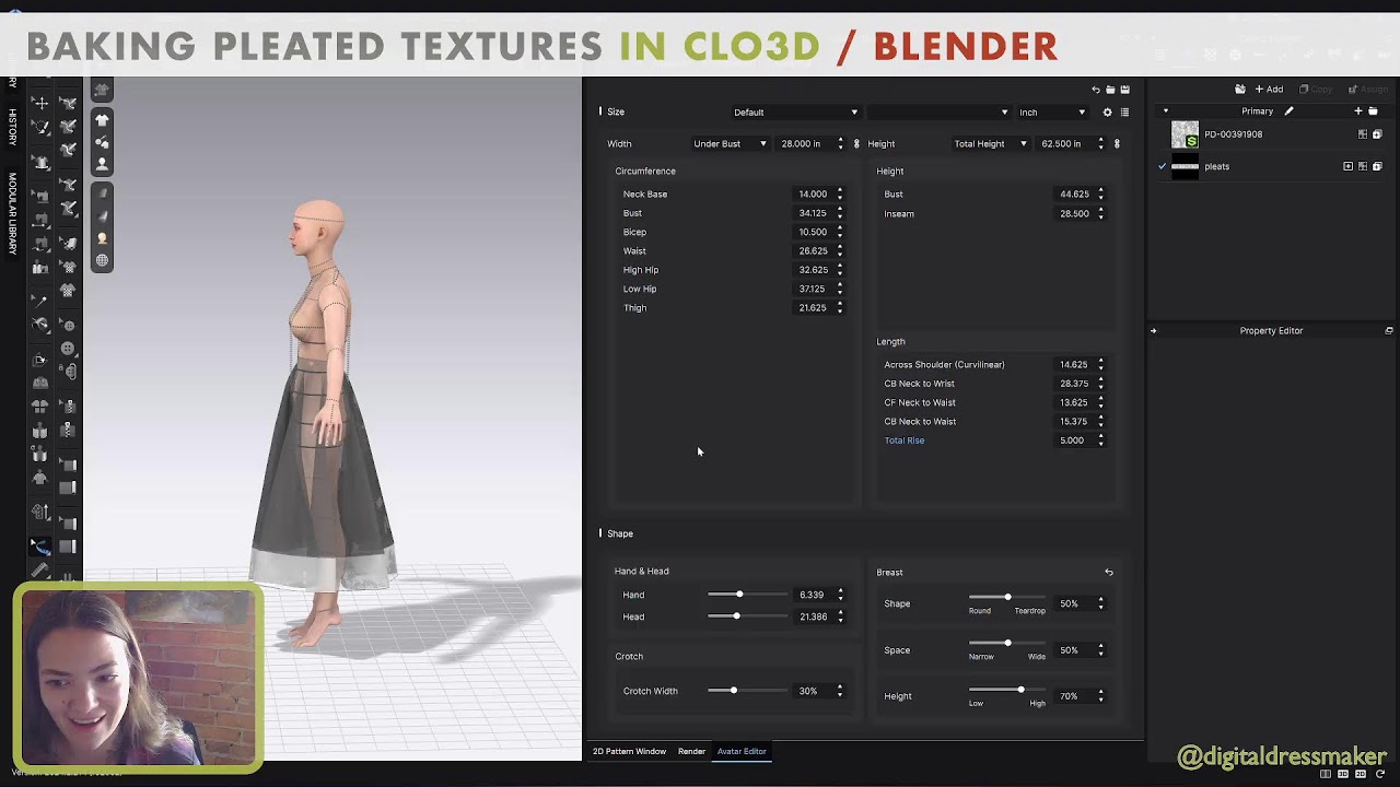 ВЫПЕКАНИЕ ПЛИССИРОВАННЫХ ТЕКСТУР В CLO3D/BLENDER