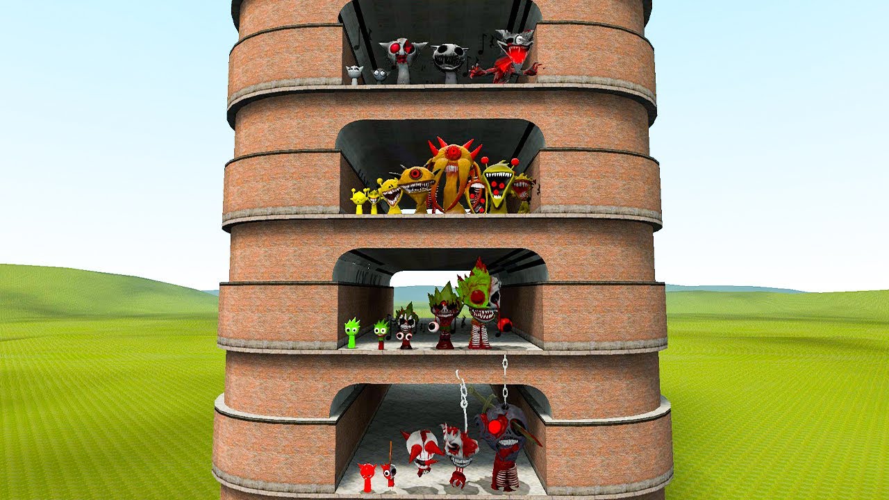 TALLGRASS LITTLE TO BIG ALL SPRUNKI PHASES 1 - 10 FAMILY in Garry's Mod !
