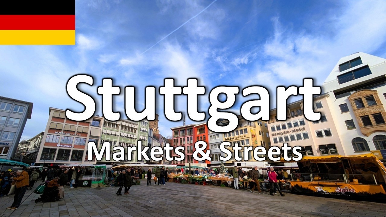 【Walking Tour in Stuttgart】🇩🇪Flea Market, Open-Air Market & City Streets