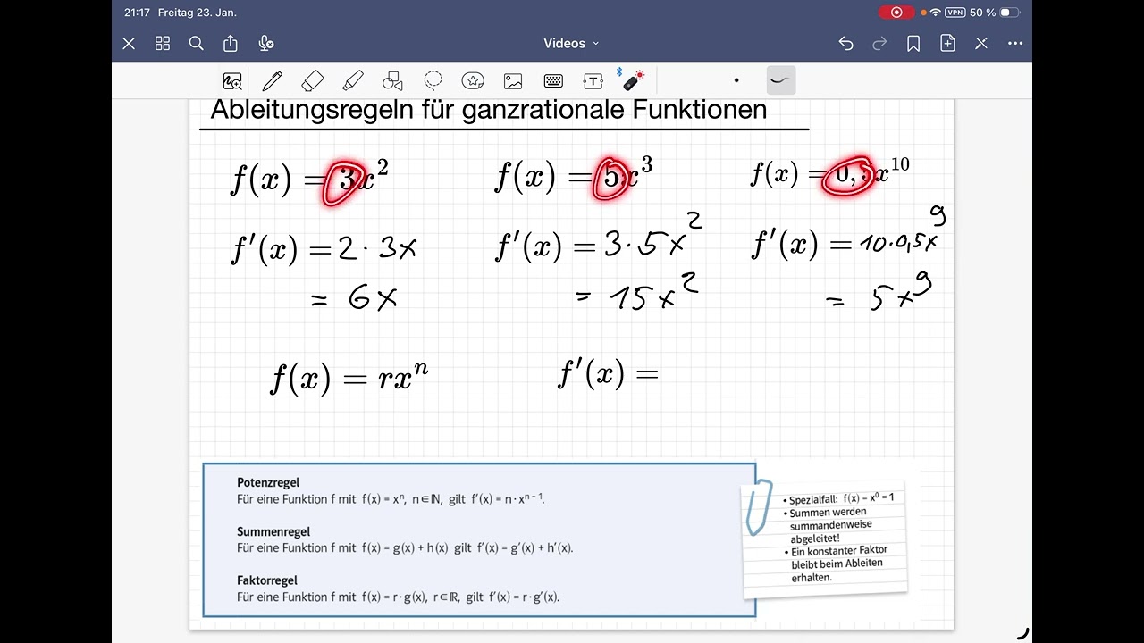 Mathe EF - A4 Ableitung: ganzrationale Funktionen ableiten