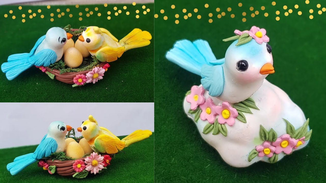 Birdies Clay Tutorial 🐦✨ | Cute DIY Clay Art |Air Dry Clay