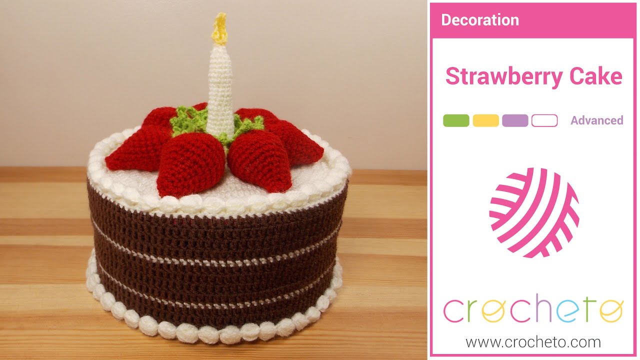 Crochet Strawberry Cake Cover